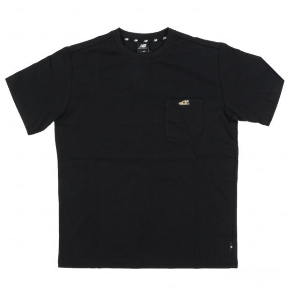 NEW BALANCE SHOE PATCH POCKET TEE BLACK MEN 0931-BK