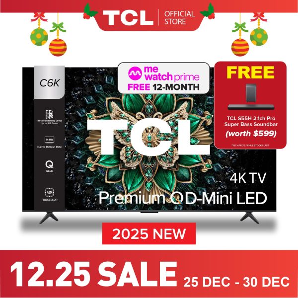 2025 NEW | TCL C6K 4K Premium QD Mini-LED TV 55 inch 65 inch 75 inch 85 inch  AI Smart TV