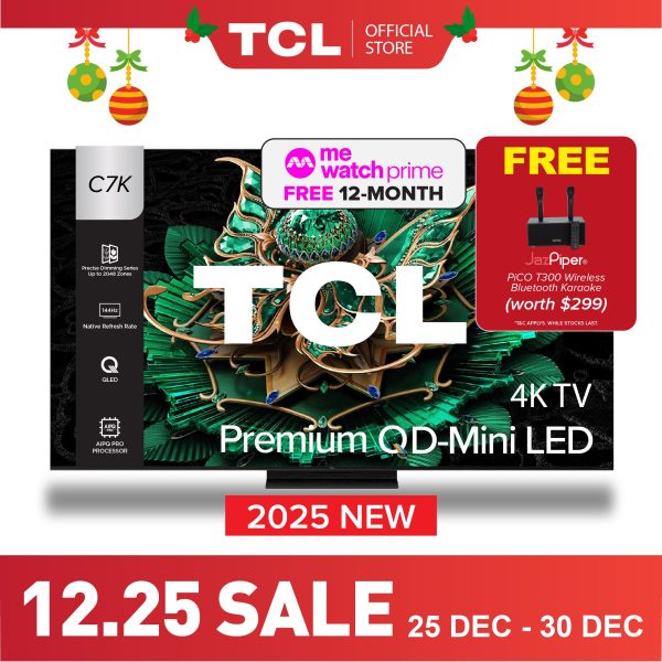 2025 NEW | TCL C7K 4K Premium QD Mini-LED TV 55" 65" 75" 85 "AI Smart Google TV