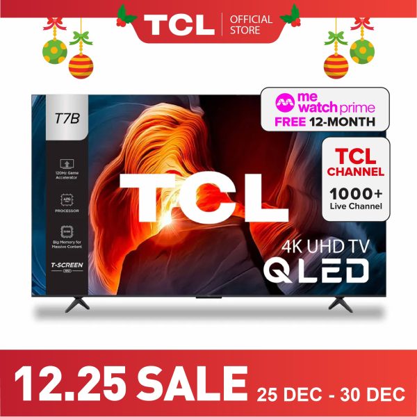 TCL T7B 4K QLED TV 55" - 65" Eye Care AI Smart TV Google TV
